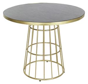 DKD Home Decor Mramorový, černozlatý stolek 90 x 90 x 75,5 cm