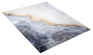 Makro Abra Kusový koberec pratelný TOSCANA 38660 Abstraktní pogumovaný šedý krémový zlatý Rozměr: 80x150 cm
