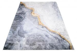 Makro Abra Kusový koberec pratelný TOSCANA 38660 Abstraktní pogumovaný šedý krémový zlatý Rozměr: 160x230 cm