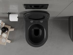 Mexen Carmen WC mísa Rimless s pomalu padající deskou slim, duroplast, Matná černá