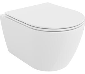 Mexen Carmen mísa WC Rimless s deskou pomalu padající slim, duroplast, bílý lesk - 30880400