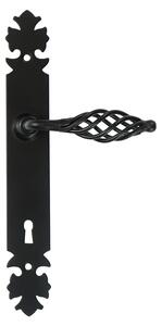 Dveřní klika Lagos, s otvorem pro dozický (pokojový) klíč 90 mm, černá