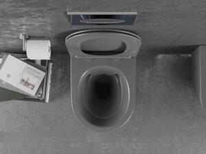 Mexen Lena WC mísa Rimless s pomalu padající deskou slim, duroplast, Tmavě matová černá