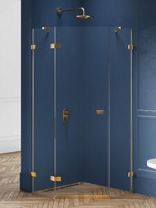 New Trendy Avexa Gold Brushed sprchový kout 80x80 cm zlatá kartáčovaný/průhledné sklo EXK-3851