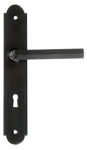 Dveřní klika Alba, s otvorem pro dozický (pokojový) klíč 72 mm, černá
