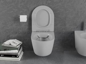 Mexen Lena WC mísa Rimless s pomalu padající deskou slim, duroplast, Světle matová šedá