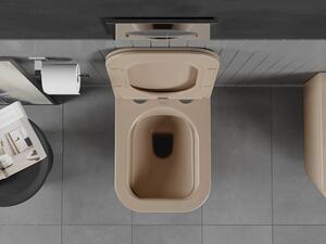 Mexen Teo WC mísa Rimless s pomalu padající deskou slim, duroplast, Matná cappuccino