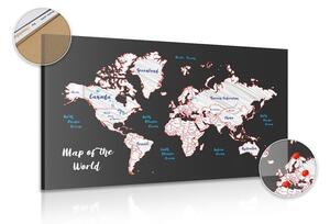 Obraz na korku jedinečná mapa světa
