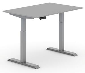 Výškově nastavitelný stůl PRIMO ADAPT, elektrický, 1200x800x735-1235 mm, šedá, šedá podnož