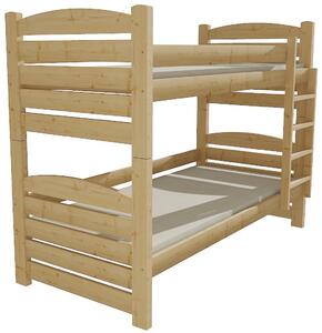 Patrová postel PP 025 (Barva dřeva: bezbarvý lak, Prostor mezi lůžky: 100 cm (+20 cm vsuvky mezi lůžky a prodloužený žebřík), Rozměr: 80 x 180 cm)