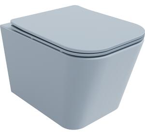 Mexen Teo, závěsné WC Rimless s WC deskou slim, duroplast, šedá-modrá matná, 30854069