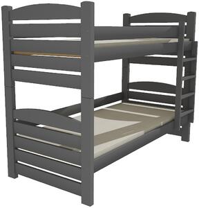 Patrová postel PP 025 (Barva dřeva: bezbarvý lak, Prostor mezi lůžky: 100 cm (+20 cm vsuvky mezi lůžky a prodloužený žebřík), Rozměr: 80 x 180 cm)