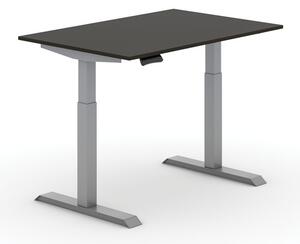 Výškově nastavitelný stůl PRIMO ADAPT, elektrický, 1200x800x735-1235 mm, wenge, šedá podnož