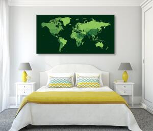 Obraz na korku detailní mapa světa v zelené barvě