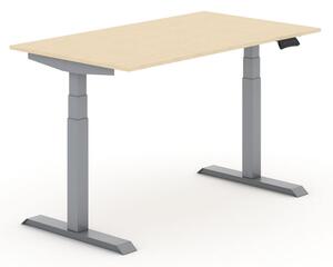 Výškově nastavitelný stůl PRIMO ADAPT, elektrický, 1400x800x625-1275 mm, bříza, šedá podnož