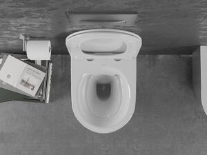 Mexen Lena WC mísa Rimless s pomalu padající deskou slim, duroplast, Bílá/Stříbrná