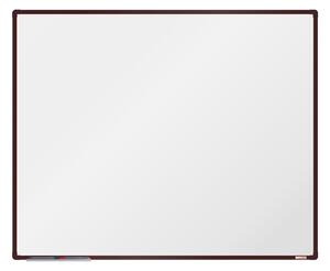 Bílá magnetická popisovací tabule boardOK, 150x120 cm, hnědý rám