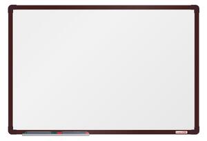 Bílá magnetická popisovací tabule boardOK, 60x90 cm, hnědý rám