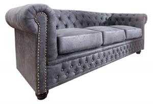 Pohovka CHESTERFIELD 3M antik šedá