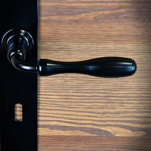 Dveřní klika Bristol, s otvorem pro dozický (pokojový) klíč 90 mm, černá