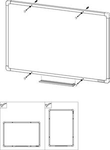 Bílá magnetická popisovací tabule boardOK, 1800 x 1200 mm, eloxovaný rám