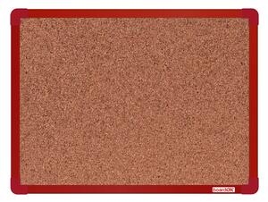 Korková nástěnka boardOK v hliníkovém rámu, 60x45 cm, červený rám