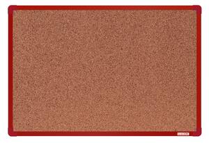 Korková nástěnka boardOK v hliníkovém rámu, 60x90 cm, červený rám