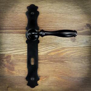 Dveřní klika Lincoln, s otvorem pro dozický (pokojový) klíč 72 mm, černá