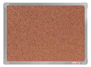 Korková nástěnka boardOK v hliníkovém rámu, 600 x 450 mm, hnědý rám