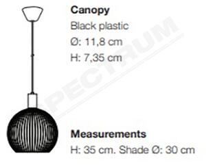 NORDLUX Aver originální závěsné svítidlo Varianta: Ø 300 x 350 mm, černá