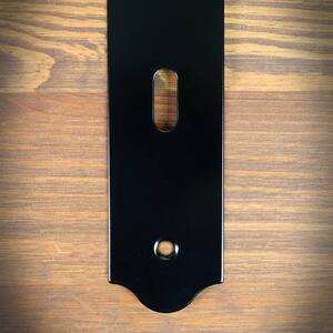 Dveřní klika Preston, s otvorem pro dozický (pokojový) klíč 72 mm, černá