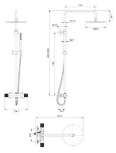 OMNIRES CT8044CR - Sprchová sada s termostatickou baterií CONTOUR lesklý chrom