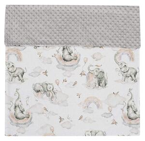Dětská deka z Minky New Baby Sloníci bílo-šedá 80x102 cm