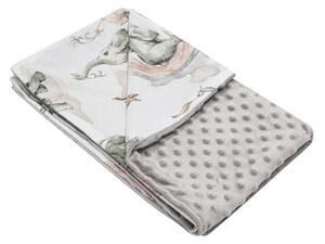 Dětská deka z Minky New Baby Sloníci bílo-šedá 80x102 cm
