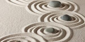 Obraz Zen kameny v písčitých kruzích
