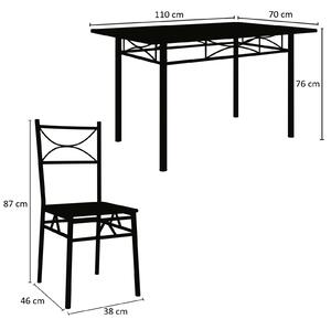Paul 5-dílná jídelní sestava - jídelní stůl + 4 židle - buk, Casaria