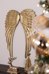 Zlatá antik nástěnná dekorace andělská křídla Angel Wings - 43*1*55 cm