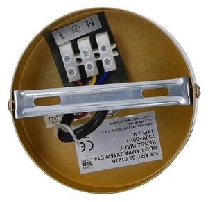 Lustr na lanku DUO 3xE14/40W/230V zlatá/černá