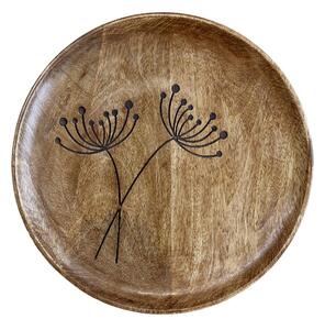 Servírovací talíř z mangového dřeva s květinou Tours Angeliqué - Ø 30cm