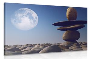 Obraz skládané kameny v měsíčním světle - 60x40