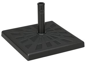 Outsunny Stojan na slunečník 19 kg Čtvercový držák na slunečník, Zatížení na slunečník, Stojan pro slunečníky s průměrem tyče 32/38/48mm, pro balkon