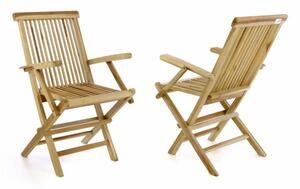 DIVERO 55123 Sada 2 kusů Zahradní židle skládací - týkové dřevo