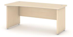 Rohový kancelářský psací stůl ARRISTO LUX , oblouk levý, 1800 mm, bříza