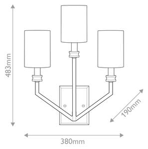 Hinkley HK-MOORE-WB3-HB - Nástěnné svítidlo MOORE 3xE14/40W/230V zlatá