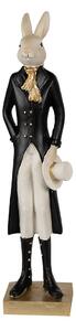 Dekorace králík elegán v černém fraku s kloboukem - 9*7*34 cm