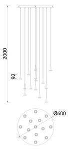 Mantra 8935 Andromeda, zlaté závěsné svítidlo LED 14x5W 3000K bez stínidel, průměr 60cm