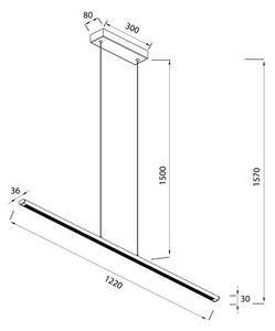 Mantra 8954 Lineal, černé lineární závěsné svítidlo LED 38W 3000K, délka 122cm