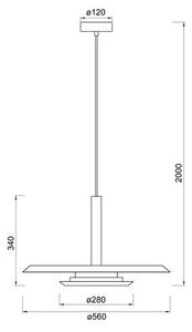 Mantra 9000_V Tina, černobílé závěsné svítidlo LED 24W 3000K, průměr 56cm - VYSTAVENO