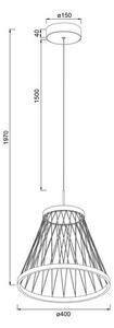 Mantra 8980 Spider, šedé závěsné svítidlo LED 20W 3000K, průměr 40cm