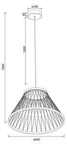 Mantra 8949 Spider, šedé závěsné svítidlo LED 43W 3000K, průměr 60cm